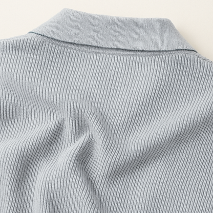 The Portofino Knitted Long Sleeve Polo Jumper for Men - Open Collar 3