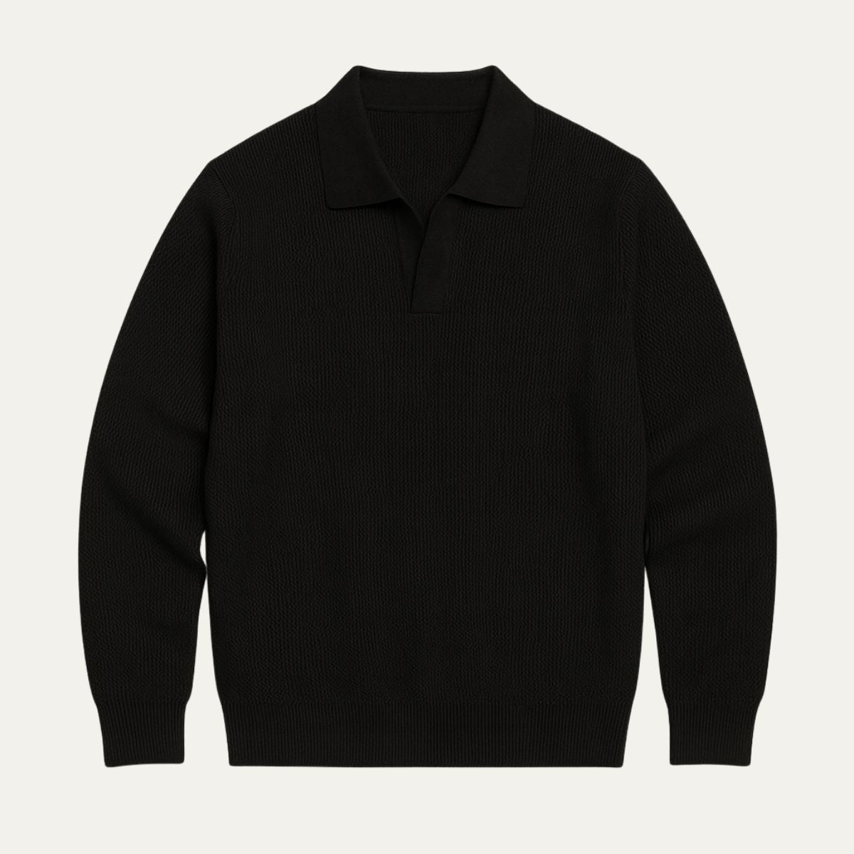 The Portofino Knitted Long Sleeve Polo Jumper for Men - Open Collar 4