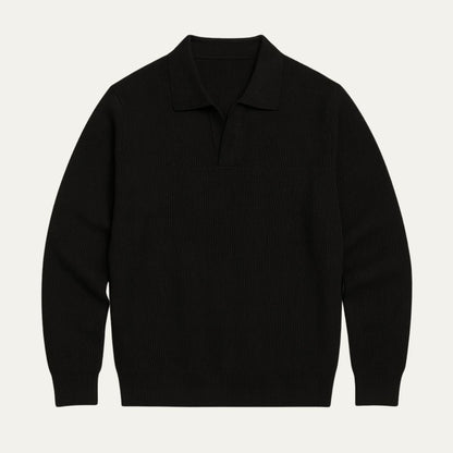 The Portofino Knitted Long Sleeve Polo Jumper for Men - Open Collar 4