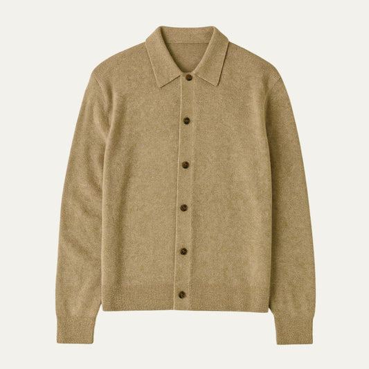 The Positano Elegant Knitted Cardigan for Men - Lapel Collar and Front Buttons 0