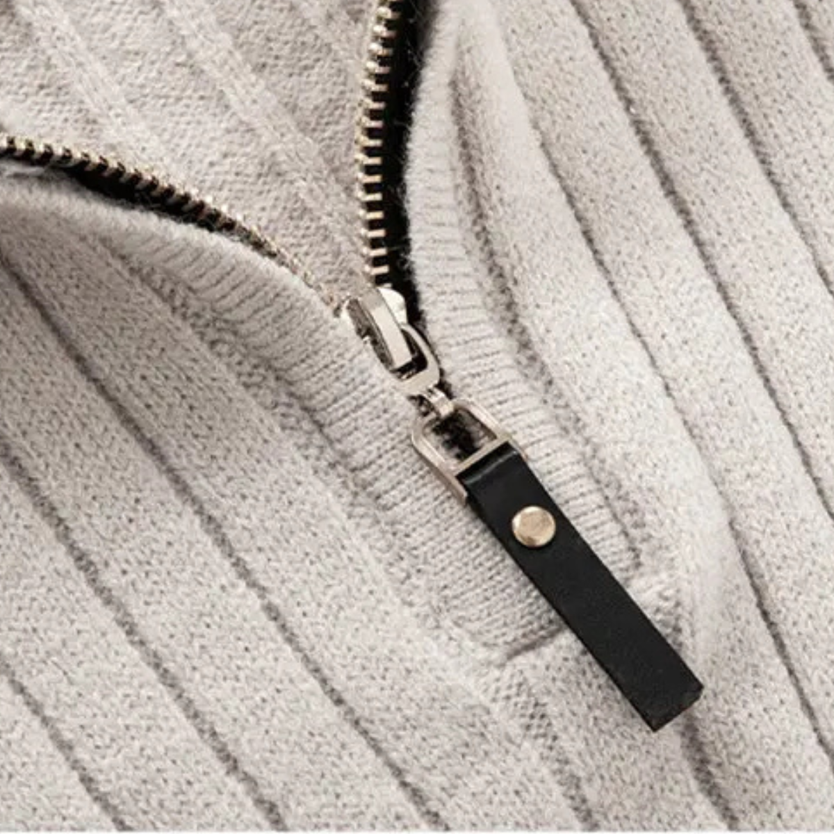 The Ragusa Men's Ribbed Knit Stand Collar Slim Fit Half Zip Jumper 3