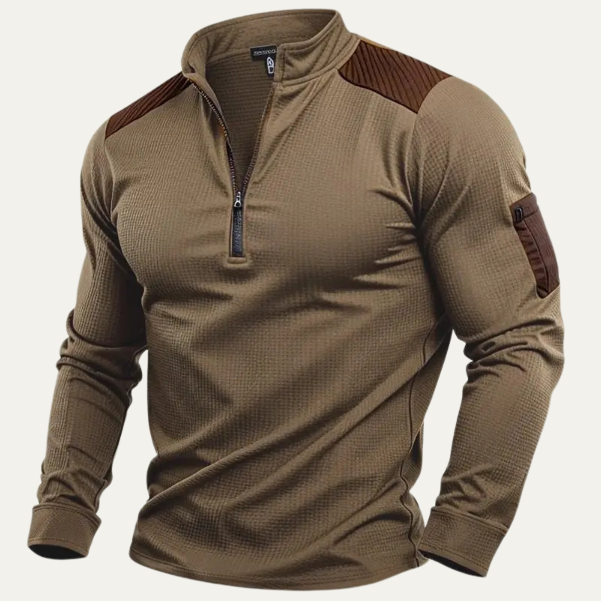 The Recanati Men’s Tactical Quarter Zip Jumper with Shoulder Patches 2