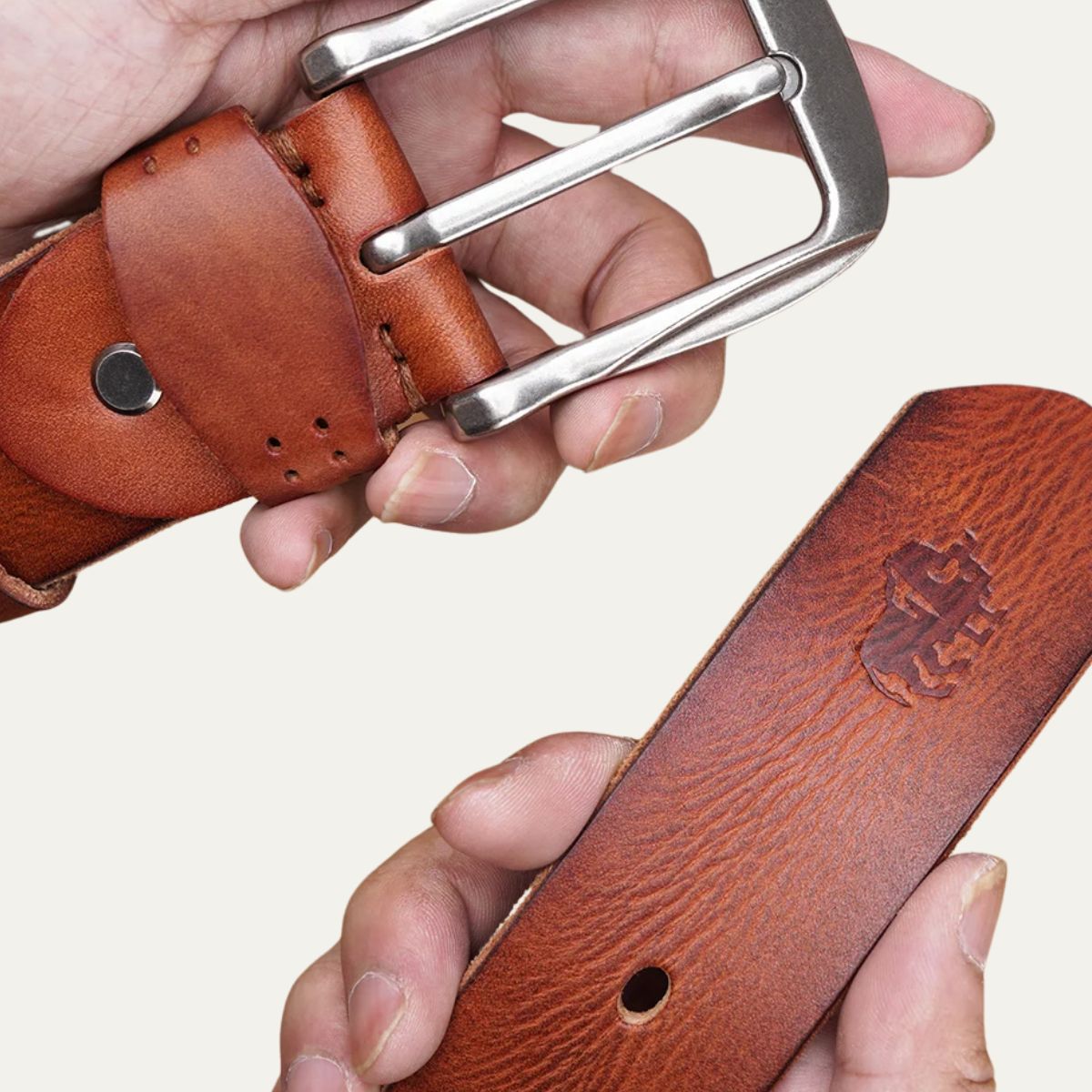 The Redford Belt – Vintage Cowhide Leather with Classic Buckle 3