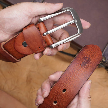 The Redford Belt – Vintage Cowhide Leather with Classic Buckle 7