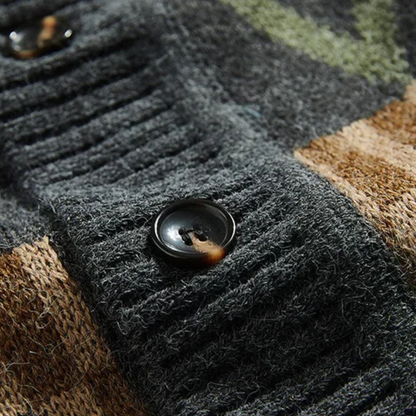 The Redruth Men’s Vintage Geometric Button Up Cardigan 4