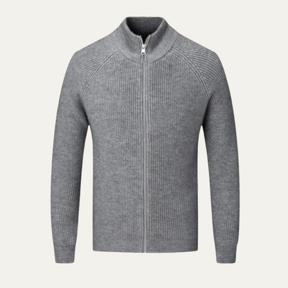 The Richmond Men’s Elegant Merino Wool Zip Up Cardigan 1