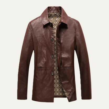 The Riomaggiore Men's Smart Casual Faux Leather Jacket 8