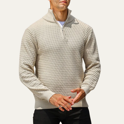 The Riviera Men’s Luxury Quarter Zip Knit Jumper 2