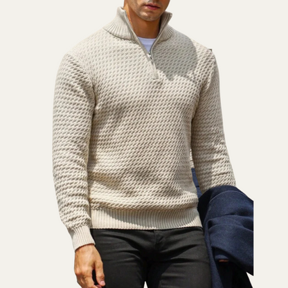 The Riviera Men’s Luxury Quarter Zip Knit Jumper 4
