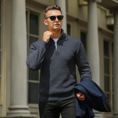 The Riviera Men’s Luxury Quarter Zip Knit Jumper 5