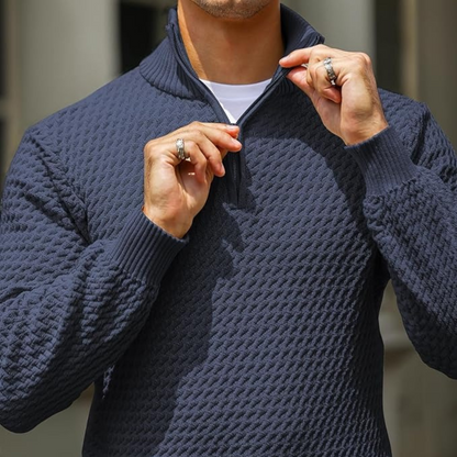 The Riviera Men’s Luxury Quarter Zip Knit Jumper 6