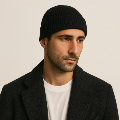 The Rockford Men's Soft Ribbed Knit Cashmere Beanie 1