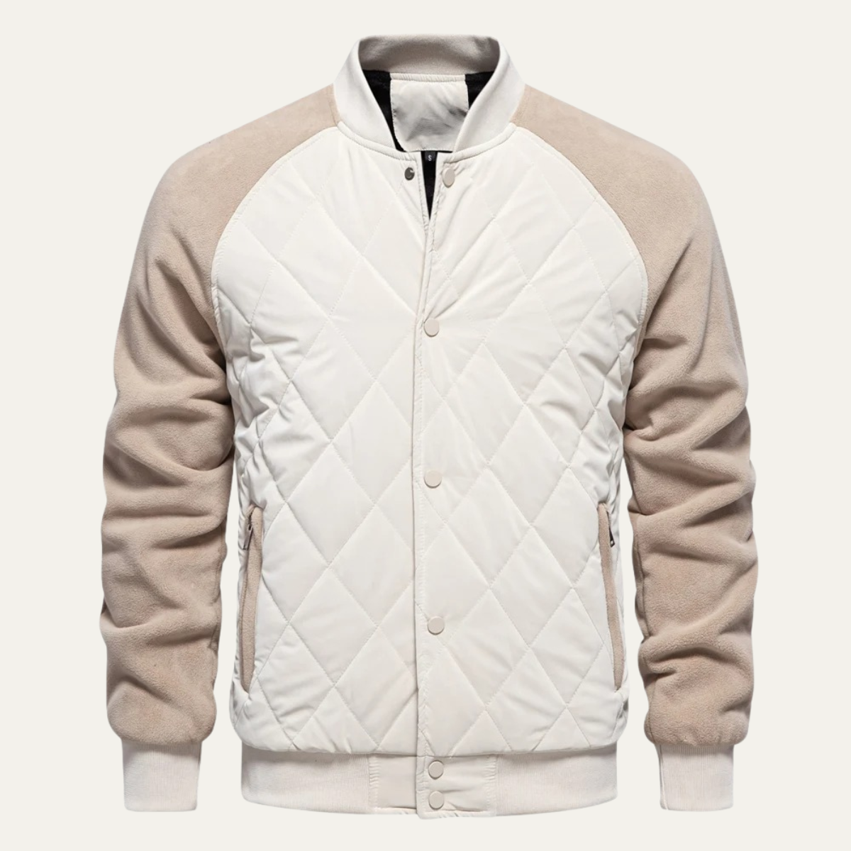 The Ryde Men’s Casual Patchwork Winter Quilted Bomber Jacket 10
