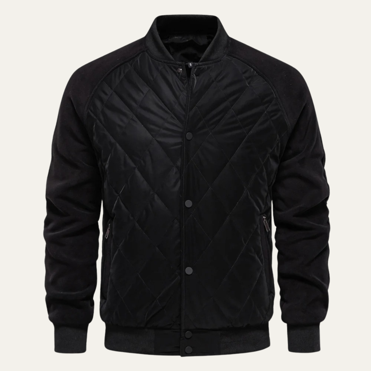 The Ryde Men’s Casual Patchwork Winter Quilted Bomber Jacket 12