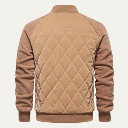 The Ryde Men’s Casual Patchwork Winter Quilted Bomber Jacket 8