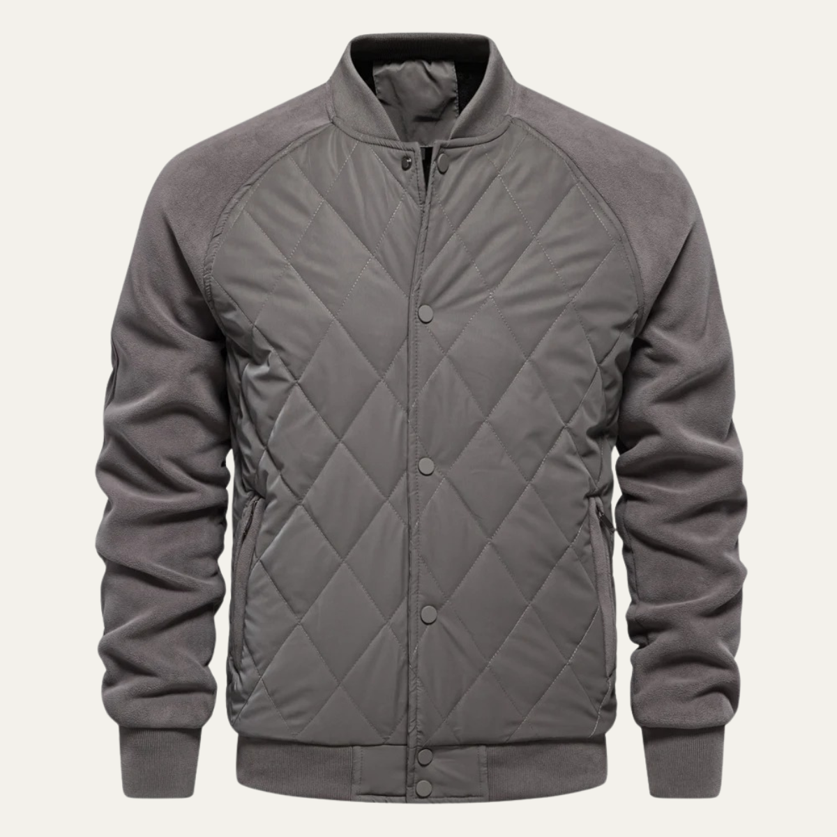 The Ryde Men’s Casual Patchwork Winter Quilted Bomber Jacket 9
