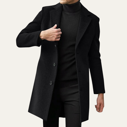 The San Candido Men’s Winter Wool Blend Slim Fit Overcoat 6