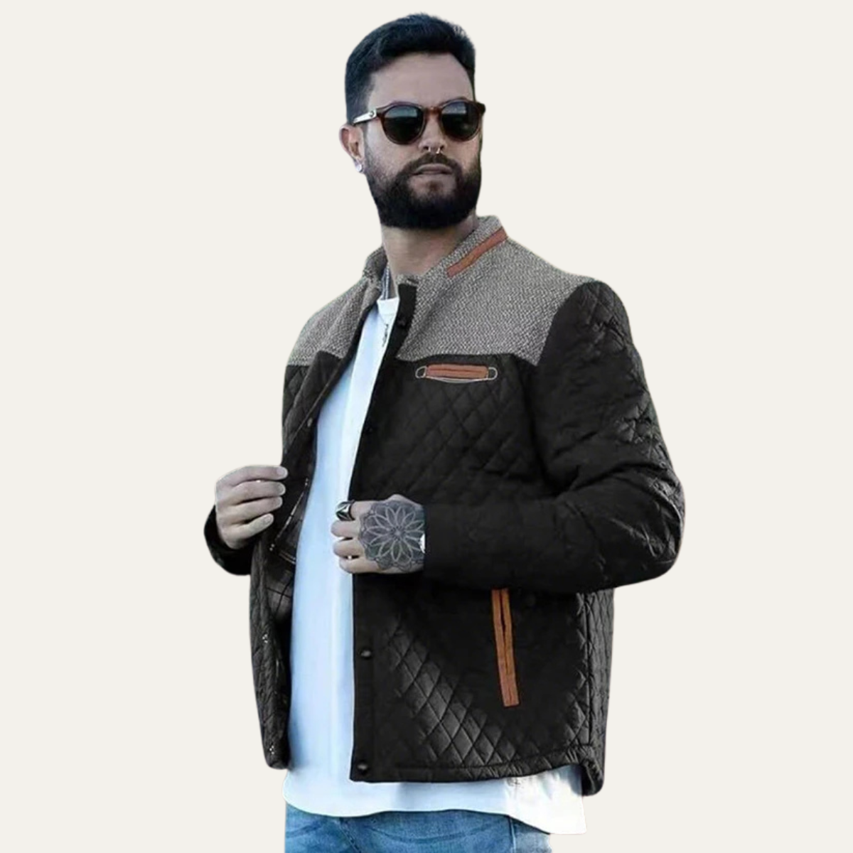 The San Marco Men's Lightweight Padded Quilted Bomber Jacket 2