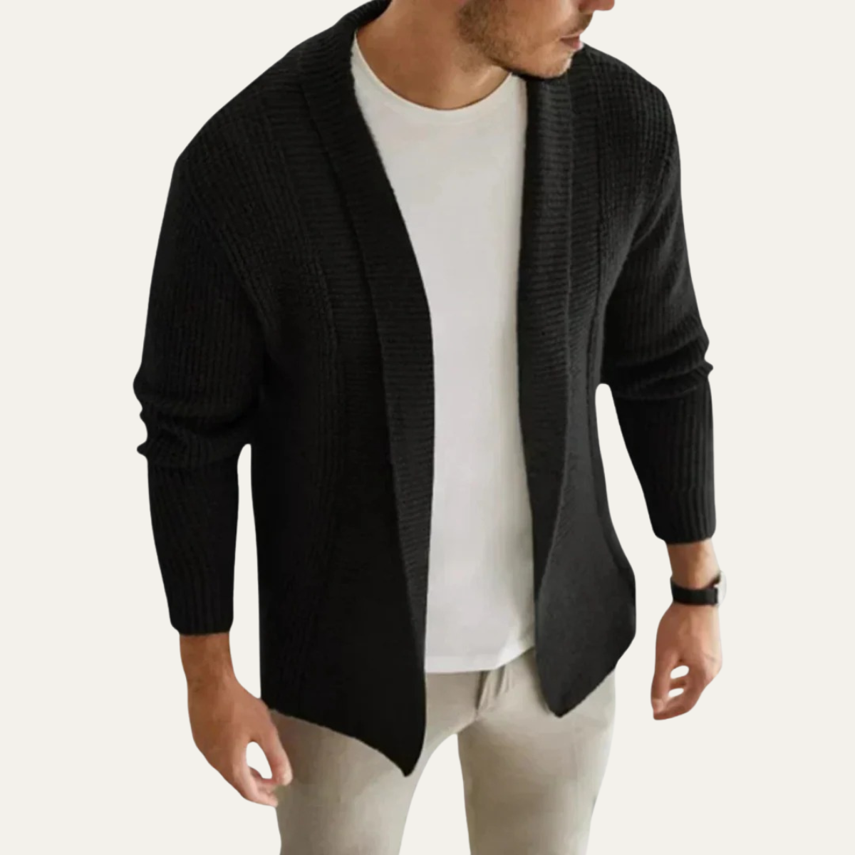 The Sherborne Men's Knitted Open Front Lightweight Cardigan 2