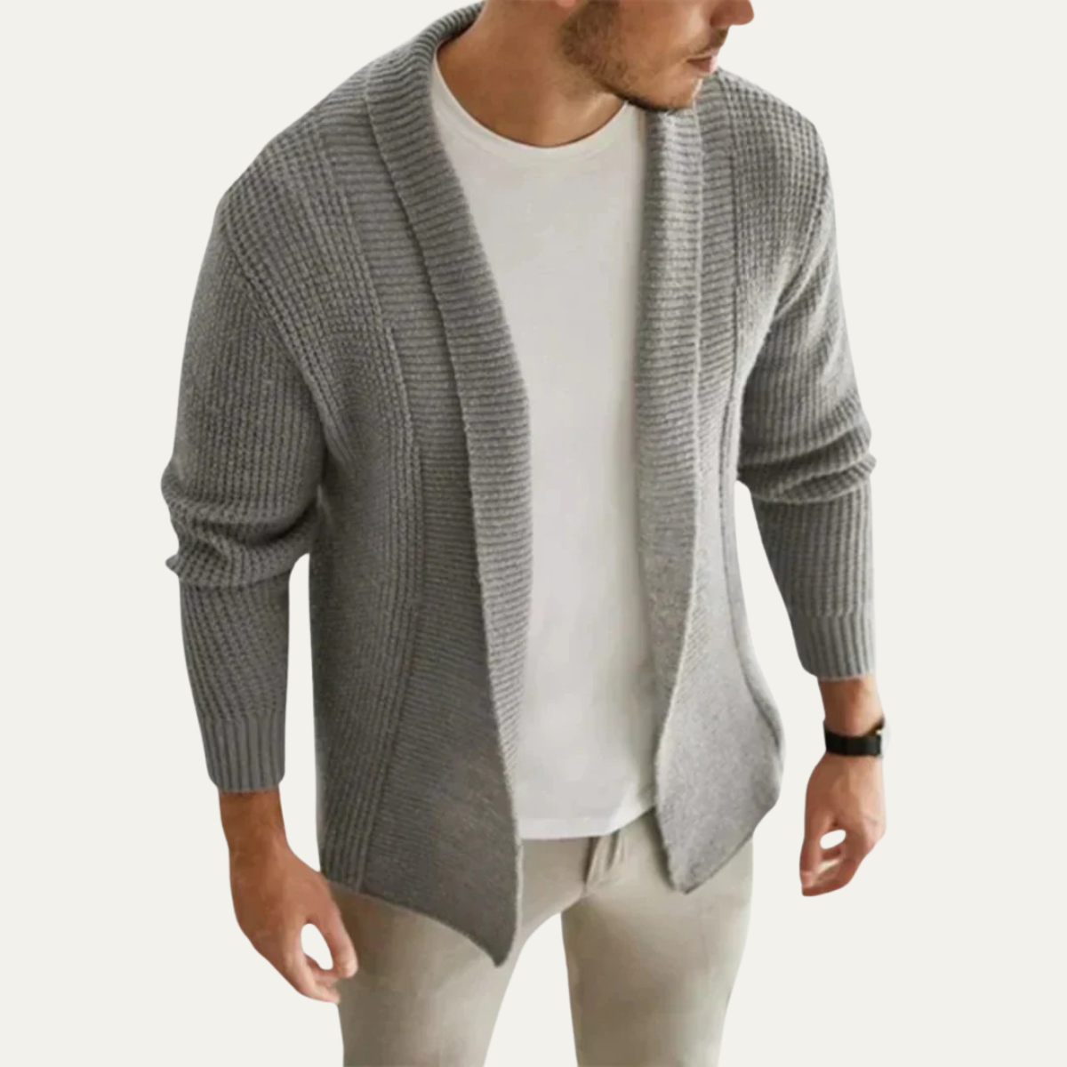 The Sherborne Men's Knitted Open Front Lightweight Cardigan 3