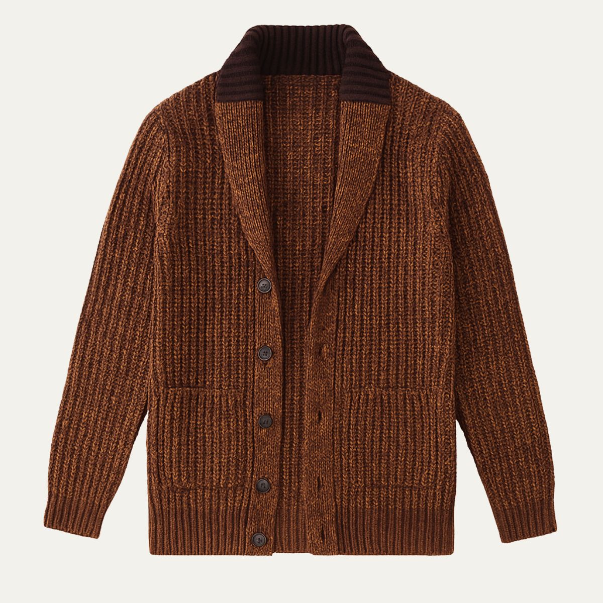 The Siracusa Men’s Chunky Knit Shawl Collar Cardigan 1