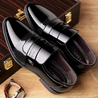 The Sirmione Men’s Patent Leather Loafers – Luxury Slip On Formal Dress Shoe 8