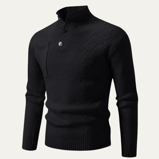 The Soverato Men’s Trendy Stand Collar Winter Button Knit Jumper 0