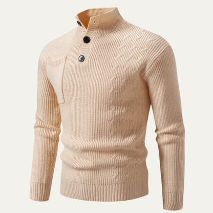 The Soverato Men’s Trendy Stand Collar Winter Button Knit Jumper 2