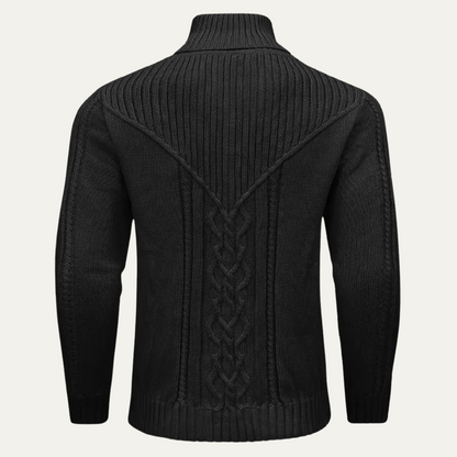 The Stockbridge Men’s Ribbed Knit Button Neck Winter Jumper 4