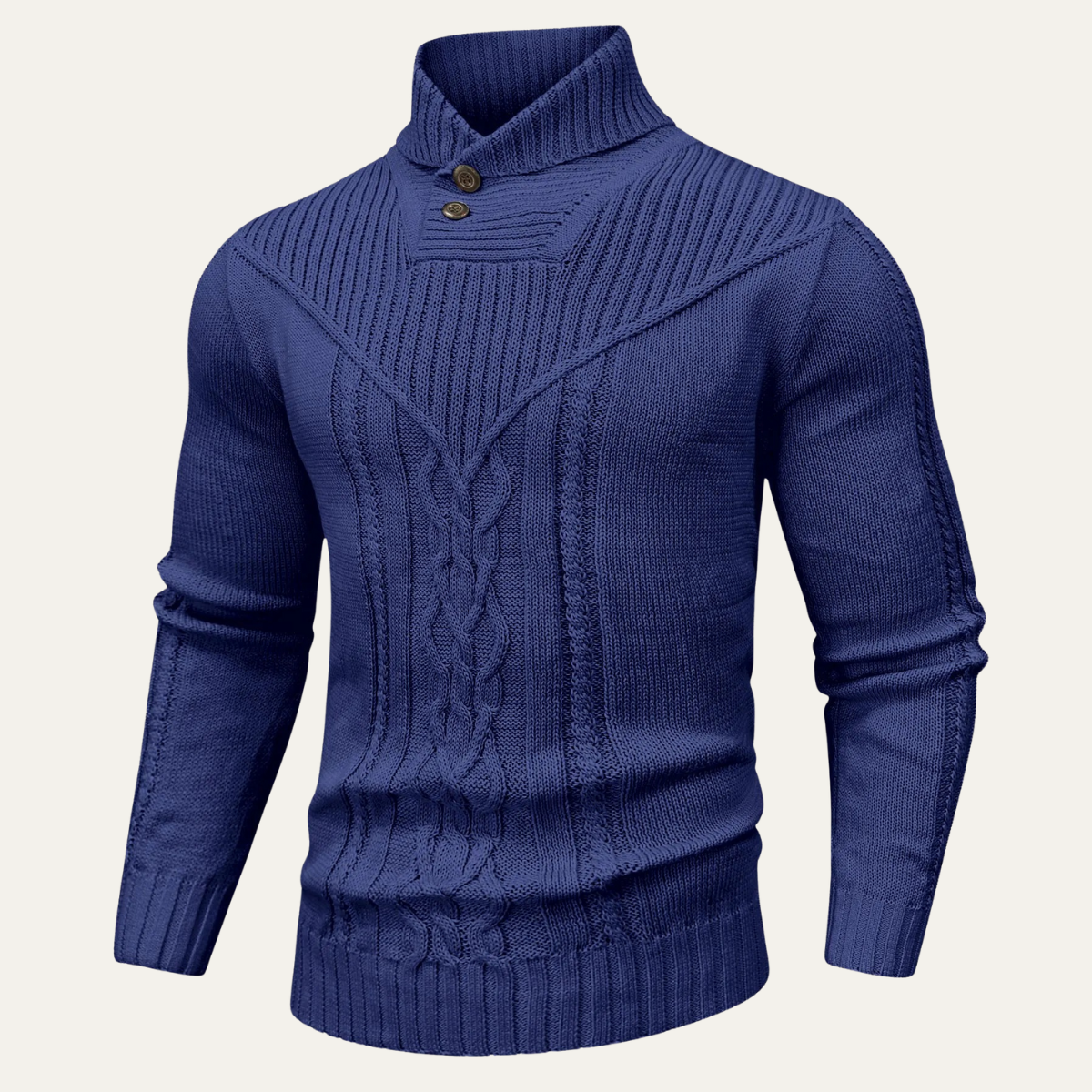 The Stockbridge Men’s Ribbed Knit Button Neck Winter Jumper 5