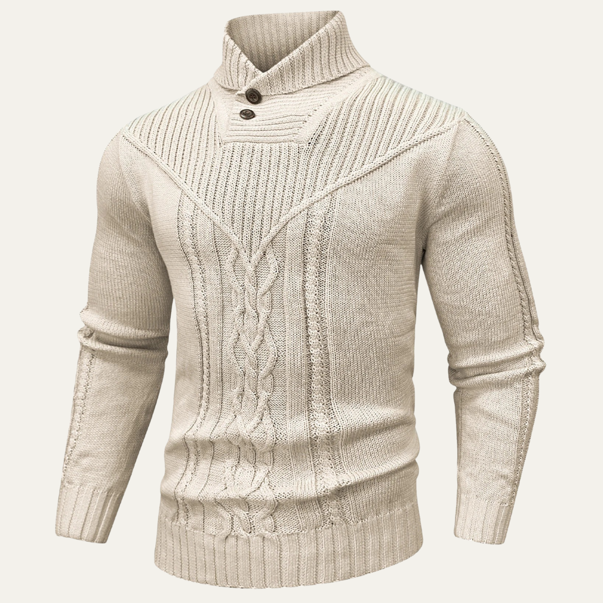 The Stockbridge Men’s Ribbed Knit Button Neck Winter Jumper 7