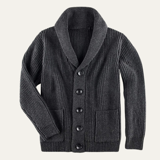 The Testaccio Men’s Trendy Chunky Knit Shawl Collar Winter Cardigan 0