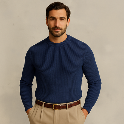 The Tokyo Merino Wool Ribbed O-Neck Jumper 5