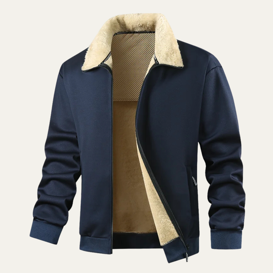 The Torino Men’s Winter Fleece Lined Lambswool Jacket with Fur Collar 0