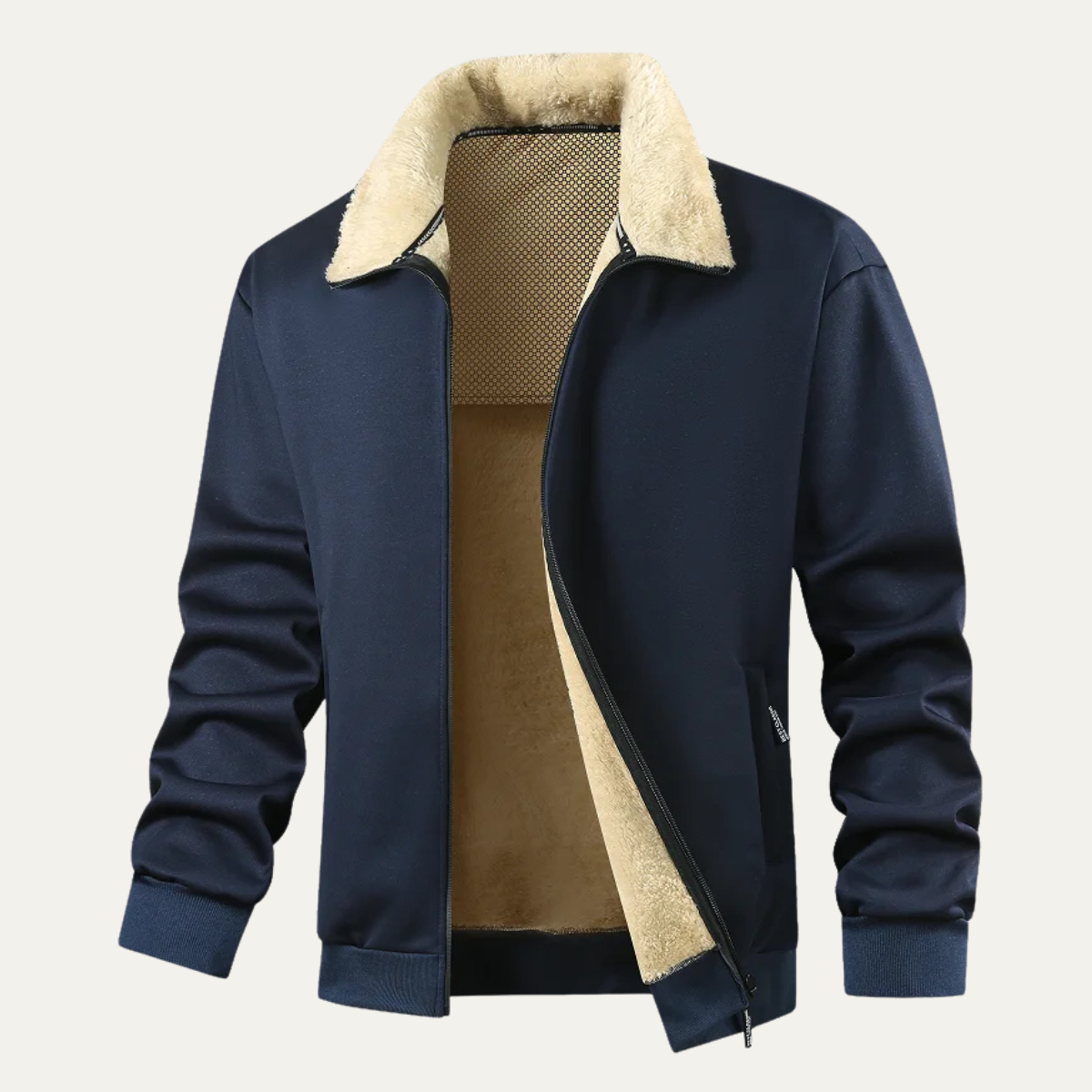 The Torino Men’s Winter Fleece Lined Lambswool Jacket with Fur Collar 0