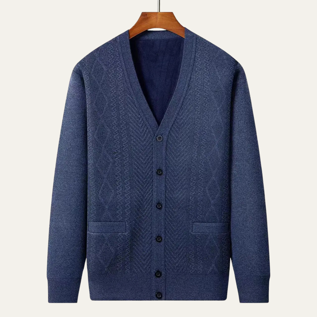 The Trafalgar Men's Classic Knit Button Up Cardigan 2