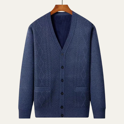 The Trafalgar Men's Classic Knit Button Up Cardigan 2