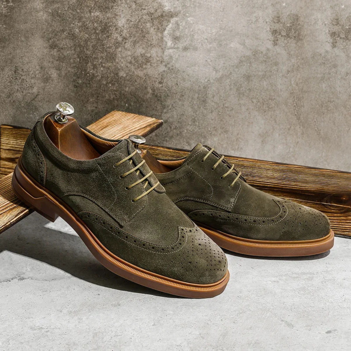 The Trastevere Men’s Suede Leather Lace Up Oxford Dress Shoes 1