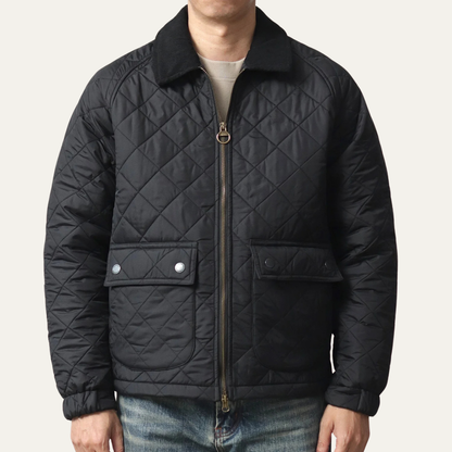 The Trouville Men’s Retro Quilted Winter  Bomber Jacket 1