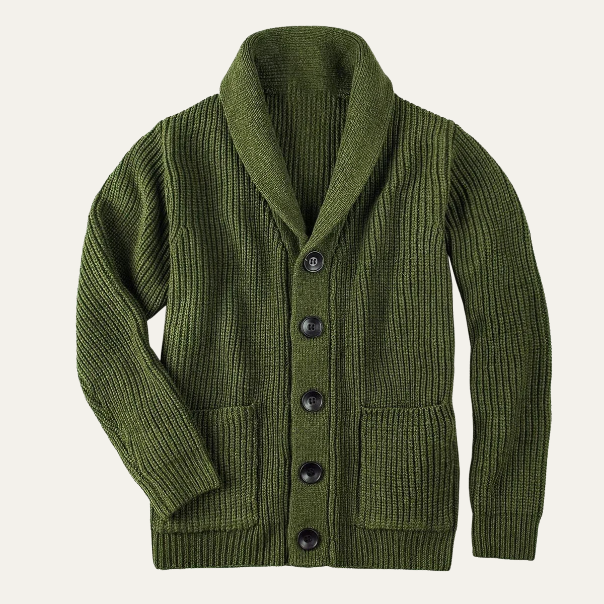 The Venezia Men's Shawl Collar Cunky Knit Cardigan 4