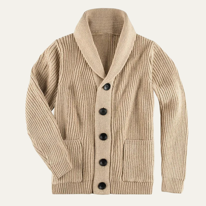 The Venezia Men's Shawl Collar Cunky Knit Cardigan 5
