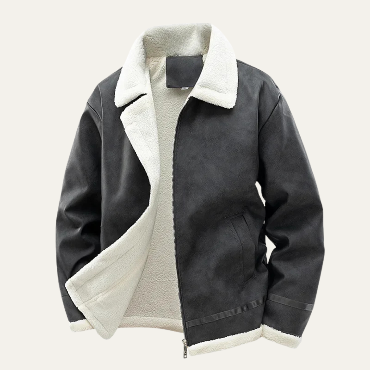 The Venezia Men’s Suede Winter Fleece Lined Aviator Jacket 0