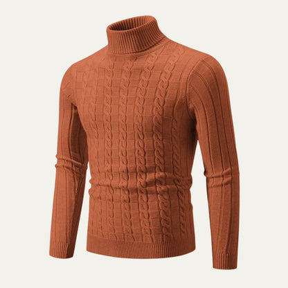 The Vercelli Men's Cable Knit Turtleneck Jumper 2