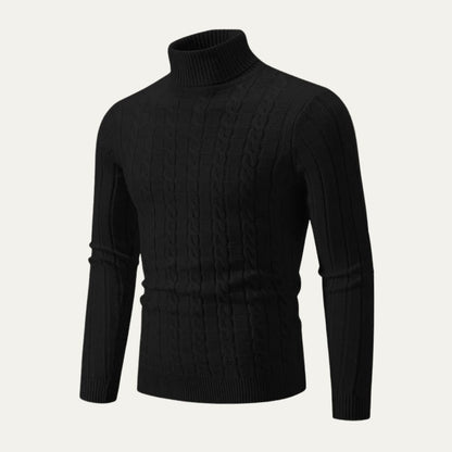 The Vercelli Men's Cable Knit Turtleneck Jumper 3