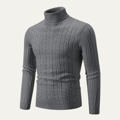 The Vercelli Men's Cable Knit Turtleneck Jumper 5