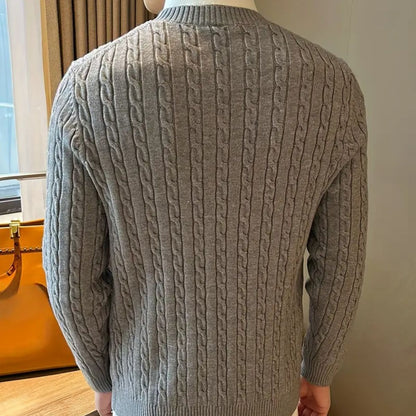 The Versailles Cashmere Merino Wool Knit Jumper for Men - Grey 4