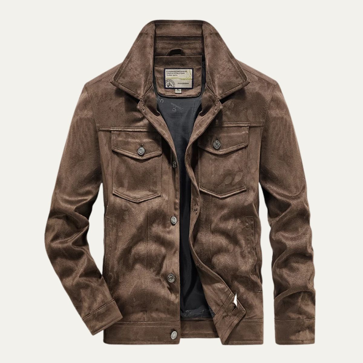 The Vintage Suede Cargo Jacket for Men — Lightweight Outdoor Style 0