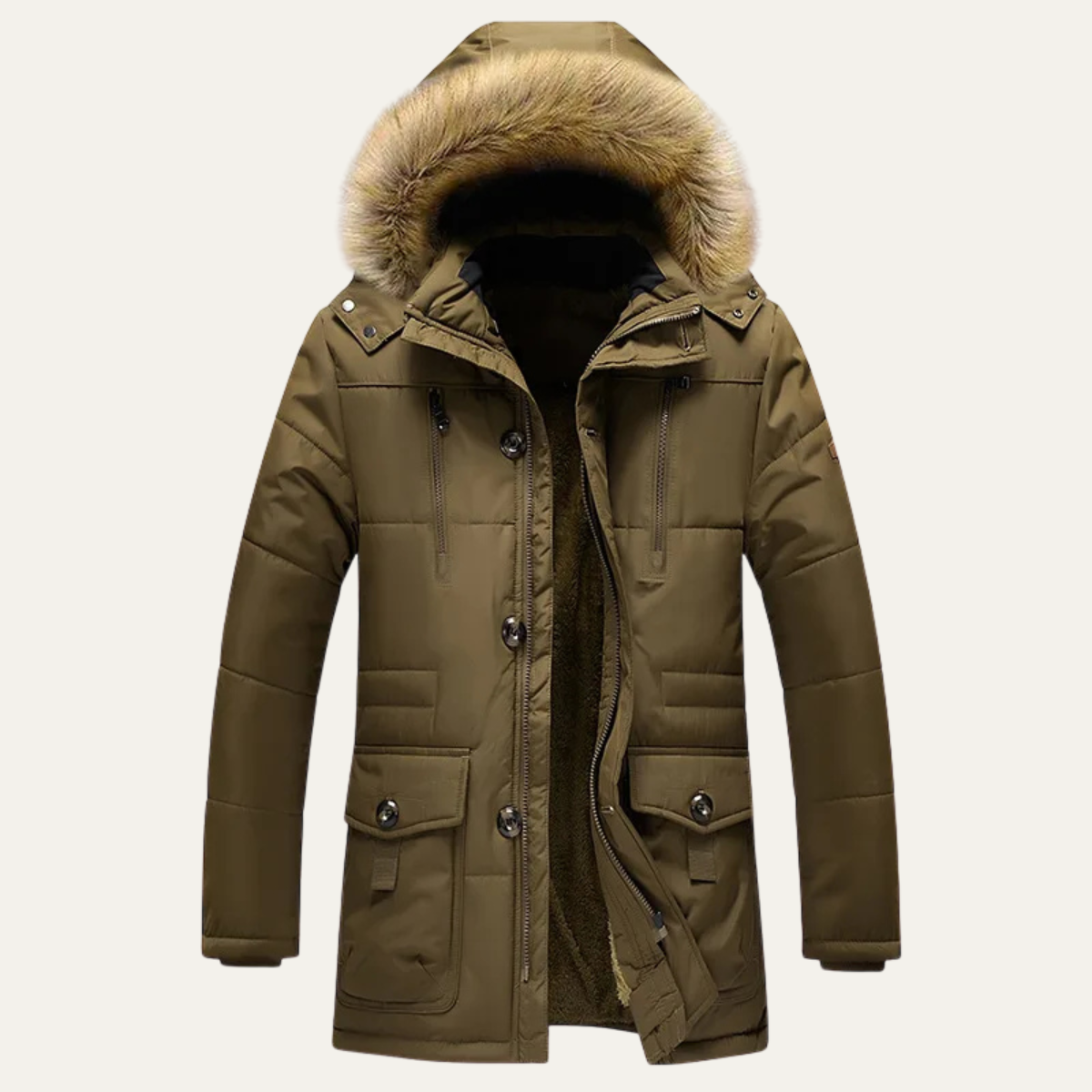 The Wandsworth Men's Winter Fur Hooded Parka Jacket 0