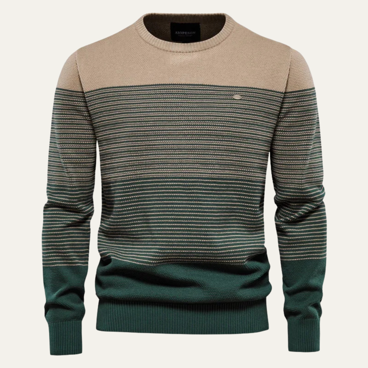 The Wembley Men’s Casual Crew Neck Striped Jumper 0
