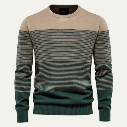 The Wembley Men’s Casual Crew Neck Striped Jumper 0